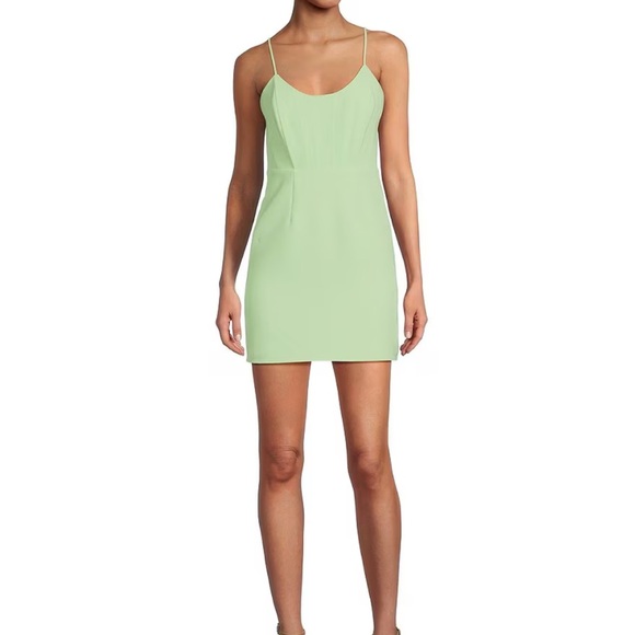 NWT Gianni Bini Corset Mini Dress Size 0 Pear / Lime - Picture 4 of 5